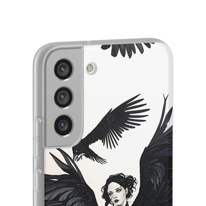 Gothic Woman and Raven Phone Case