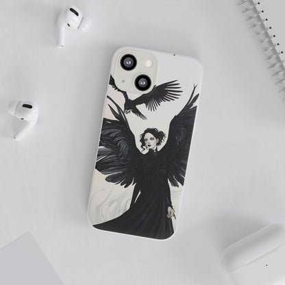 Gothic Woman and Raven Phone Case