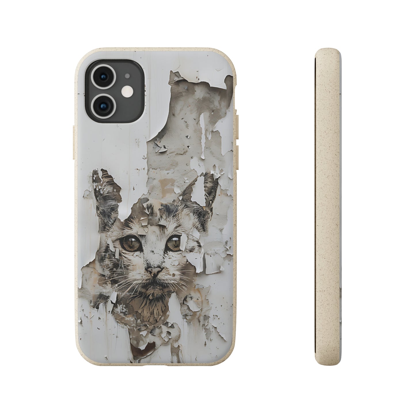 Vhils inspired Cat grafitti Biodegradable Phone Case | iPhone / Samsung