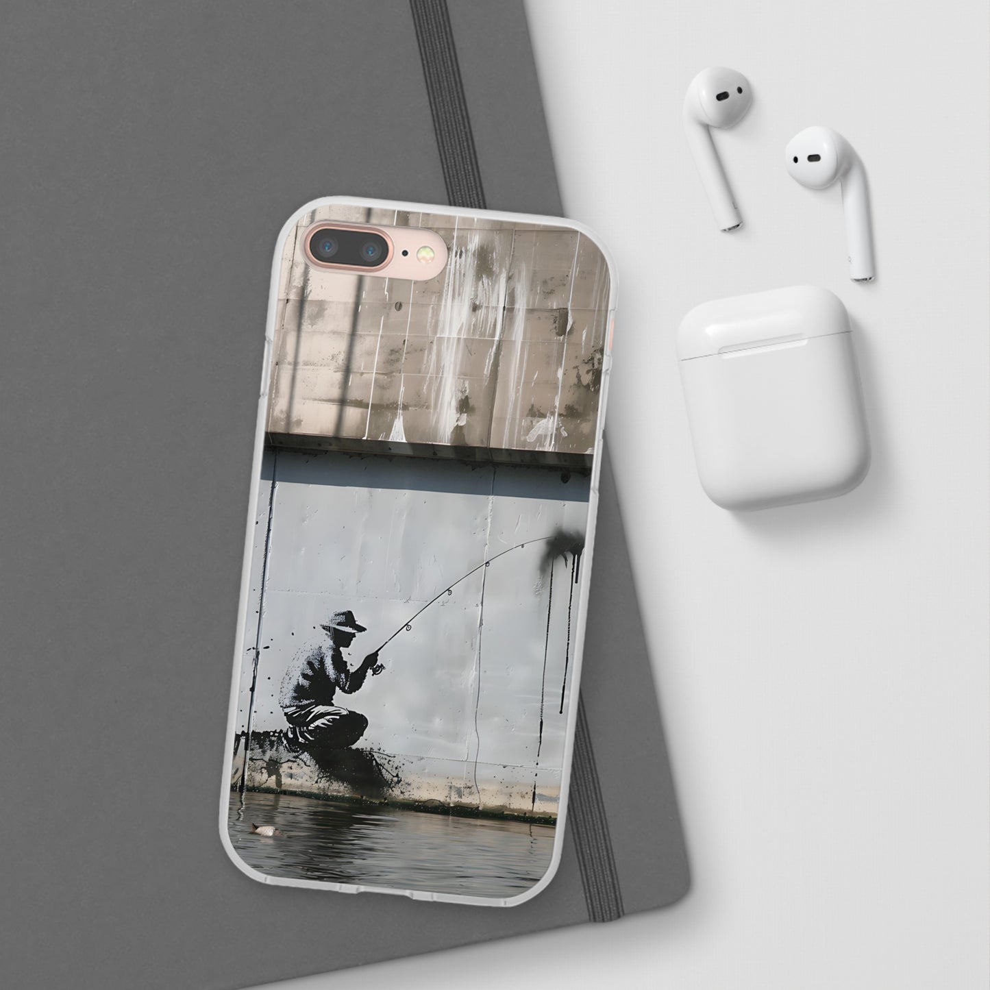 Banksy inspired man fishing | iPhone/Samsung | Slimline Phone Case