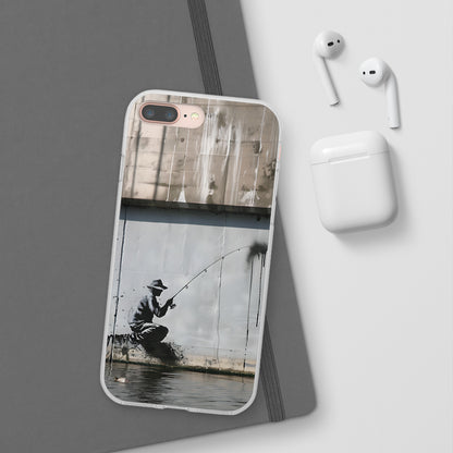 Banksy inspired man fishing | iPhone/Samsung | Slimline Phone Case