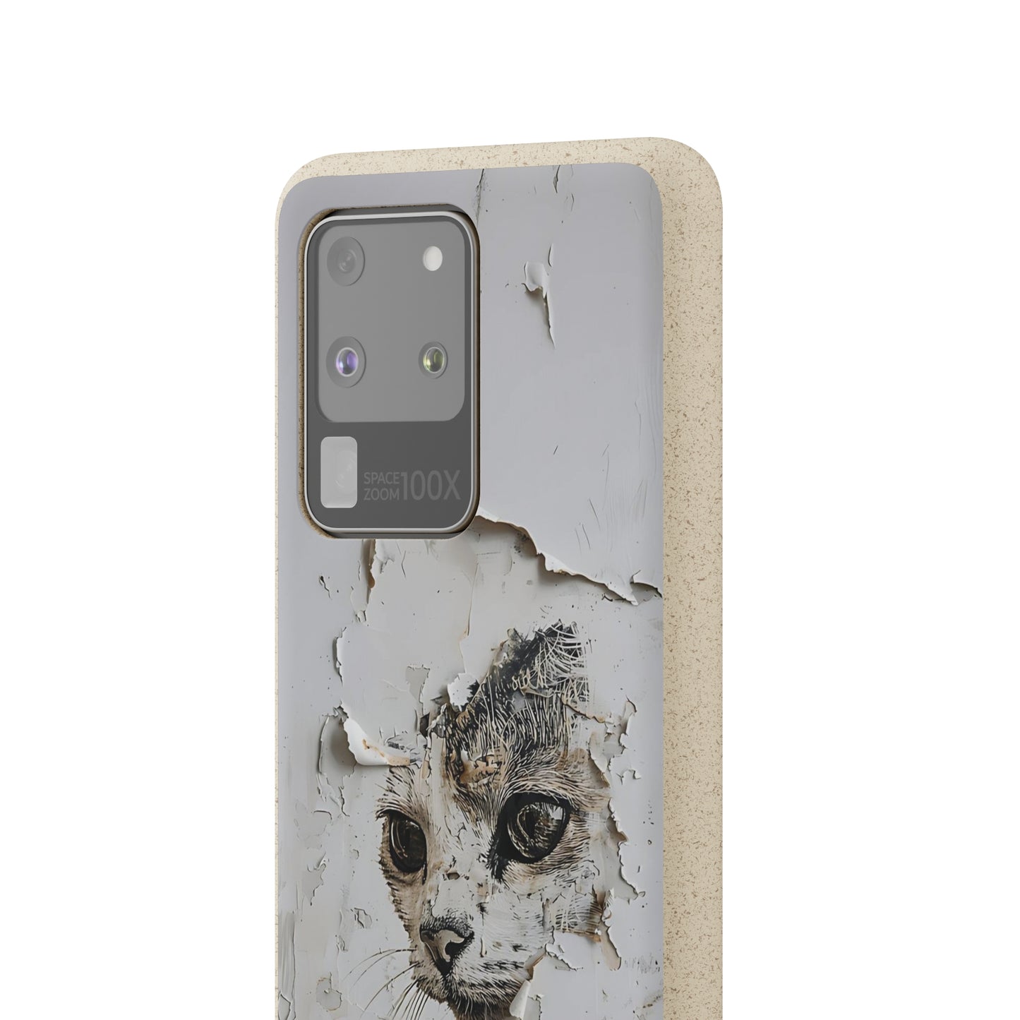 Vhils inspired Cat grafitti Biodegradable Phone Case | iPhone / Samsung