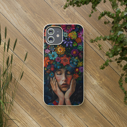 Flower woman Biodegradable Phone Case | iPhone / Samsung