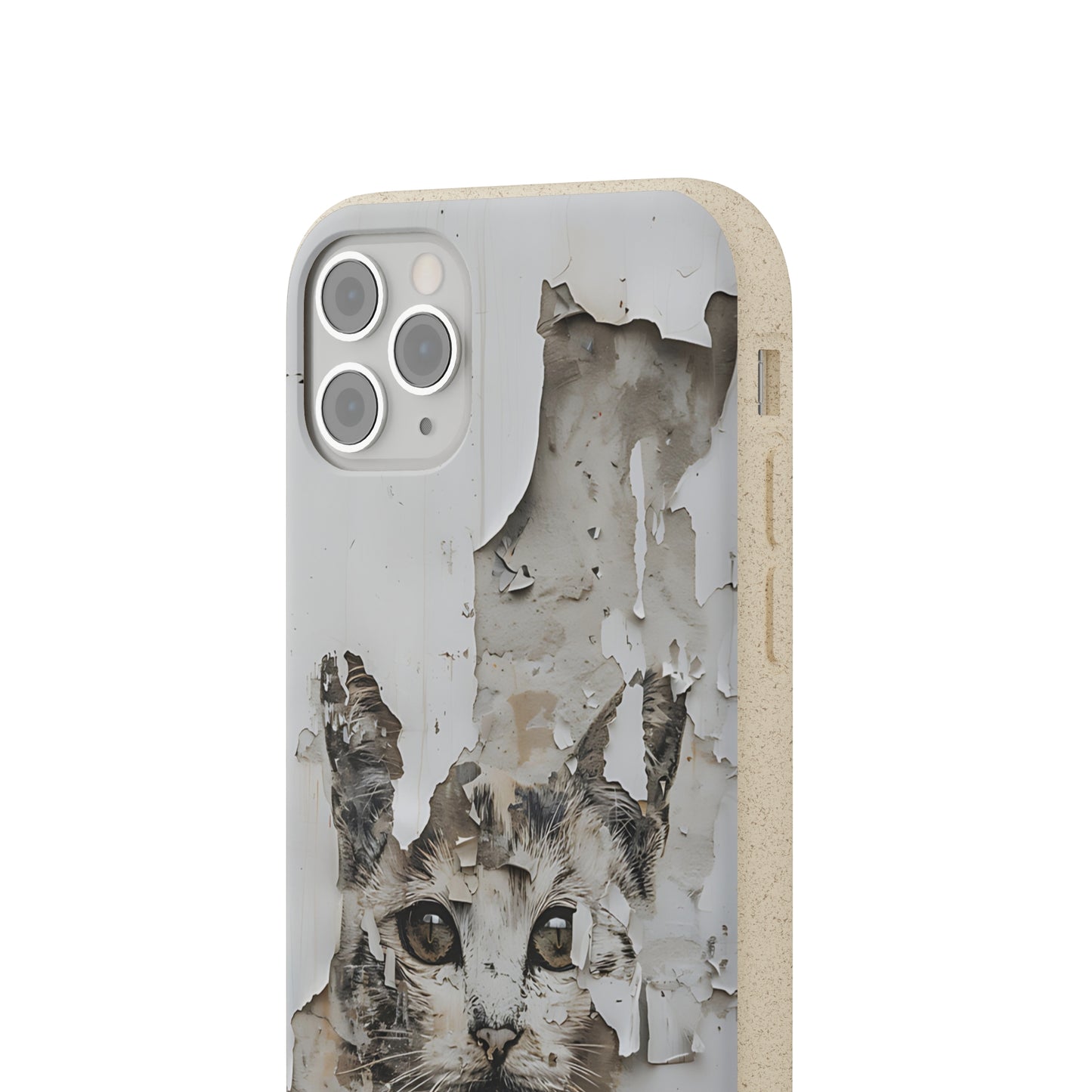 Vhils inspired Cat grafitti Biodegradable Phone Case | iPhone / Samsung