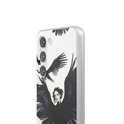 Gothic Woman and Raven Phone Case