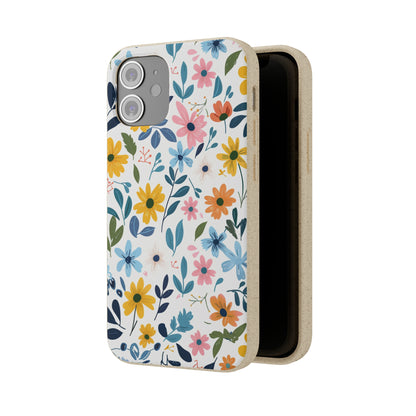 Pastel Flowers Biodegradable Phone Case | iPhone / Samsung