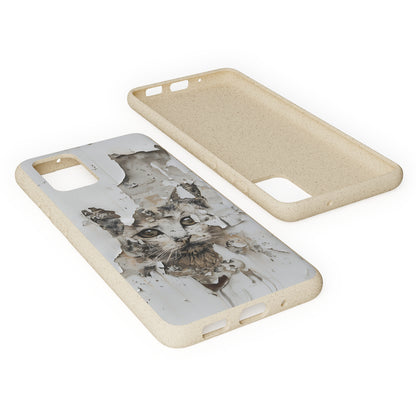 Vhils inspired Cat grafitti Biodegradable Phone Case | iPhone / Samsung