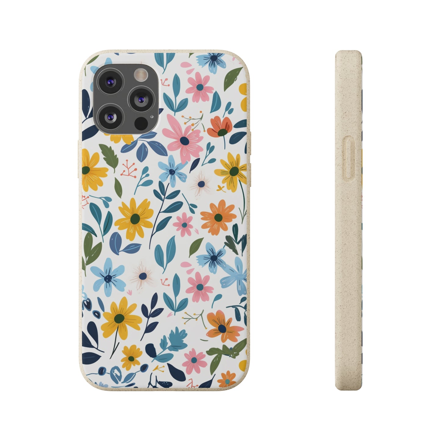 Pastel Flowers Biodegradable Phone Case | iPhone / Samsung