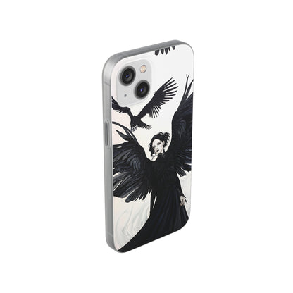 Gothic Woman and Raven Phone Case