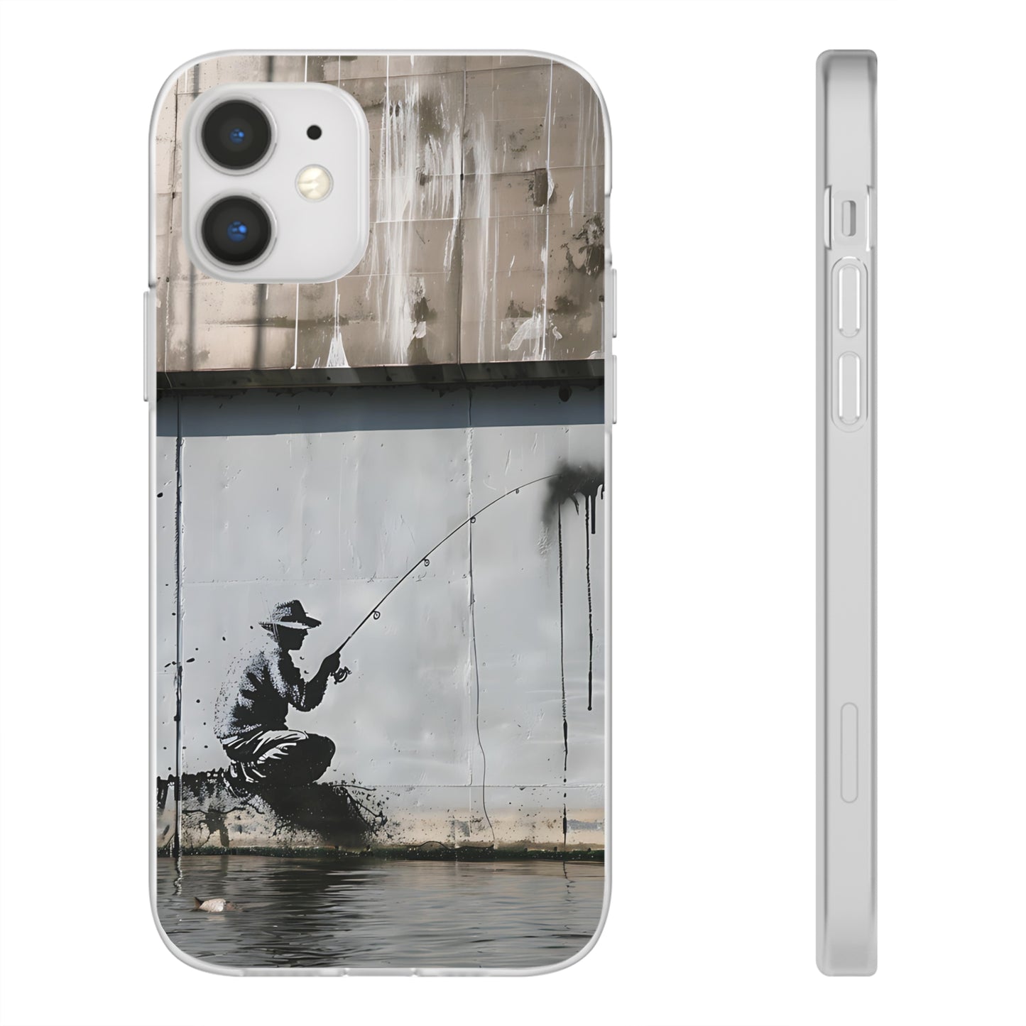 Banksy inspired man fishing | iPhone/Samsung | Slimline Phone Case