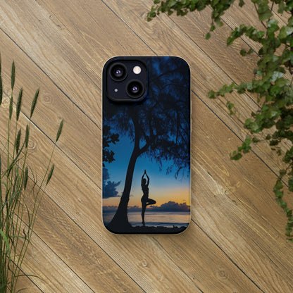 Yoga pose at Sunset on the beach Biodegradable Phone Case | iPhone / Samsung