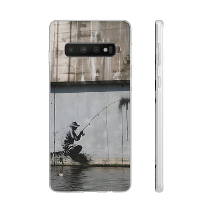 Banksy inspired man fishing | iPhone/Samsung | Slimline Phone Case