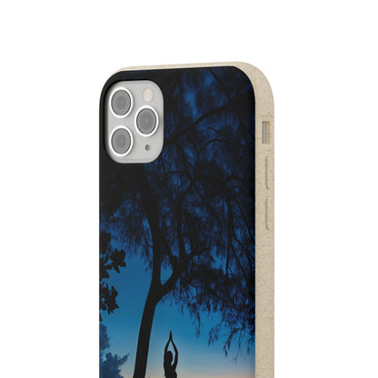 Yoga pose at Sunset on the beach Biodegradable Phone Case | iPhone / Samsung