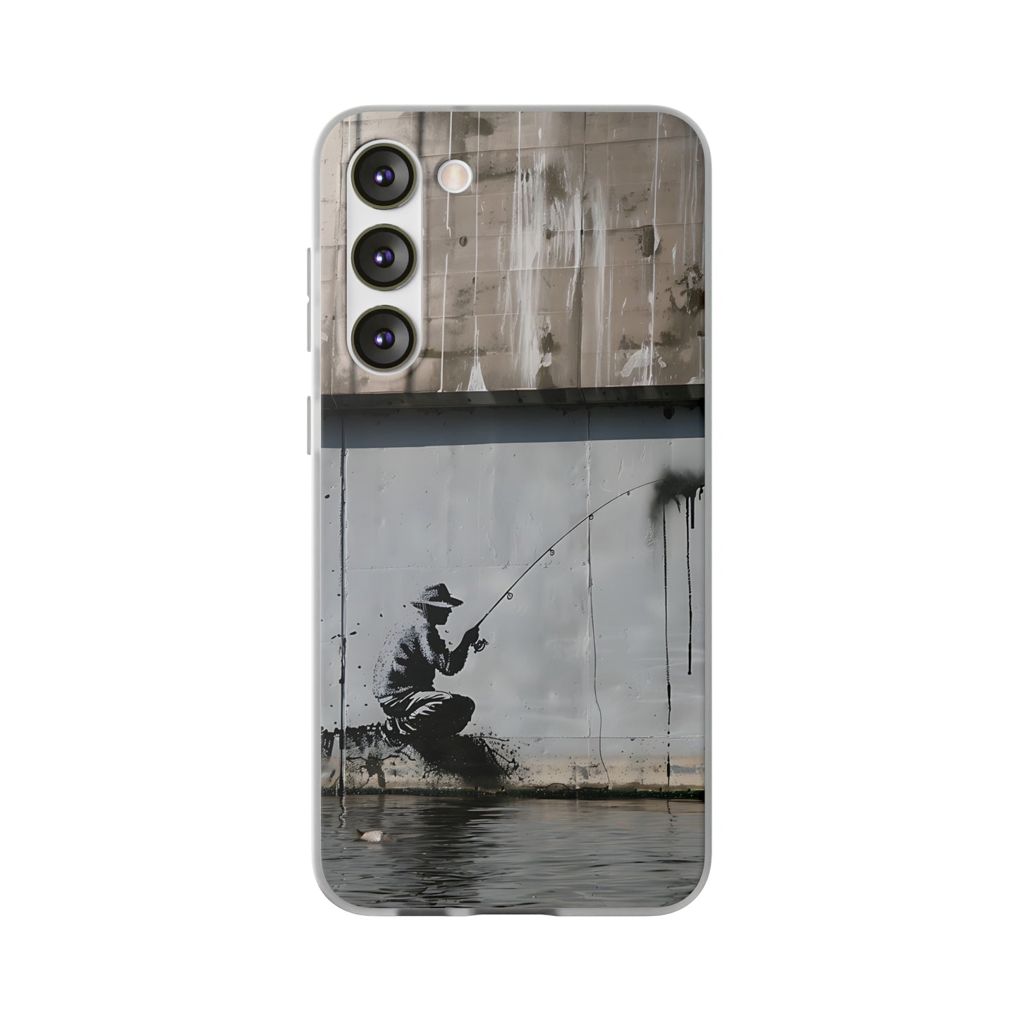 Banksy inspired man fishing | iPhone/Samsung | Slimline Phone Case