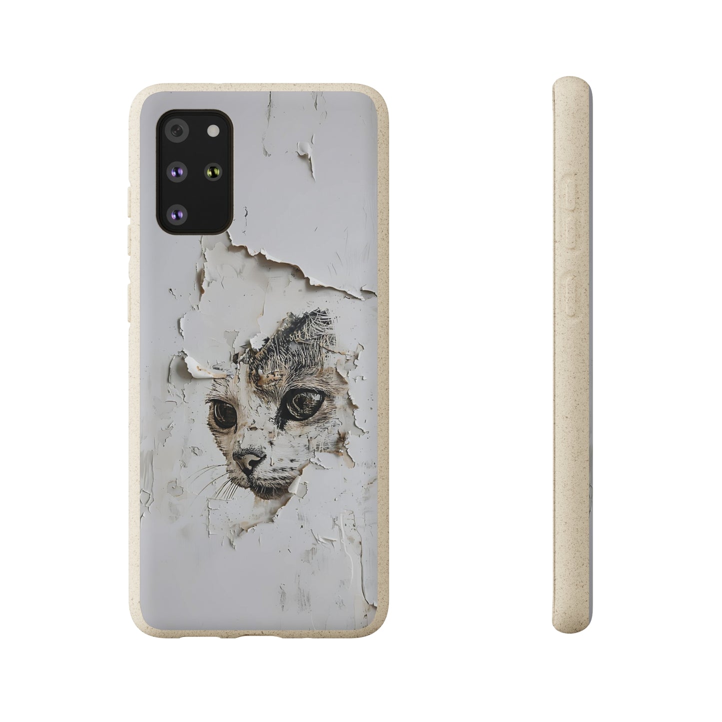 Vhils inspired Cat grafitti Biodegradable Phone Case | iPhone / Samsung