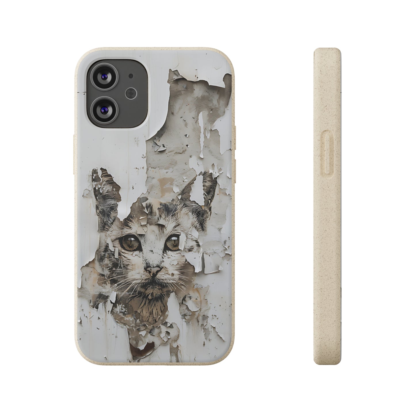 Vhils inspired Cat grafitti Biodegradable Phone Case | iPhone / Samsung