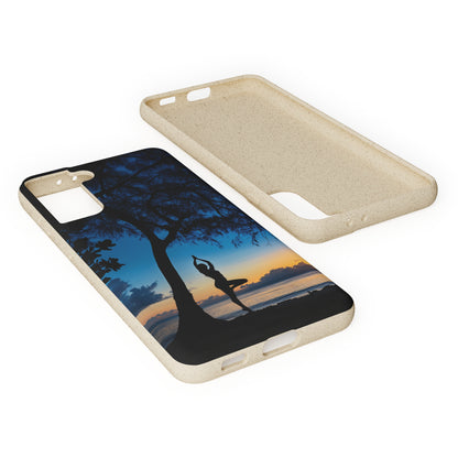 Yoga pose at Sunset on the beach Biodegradable Phone Case | iPhone / Samsung