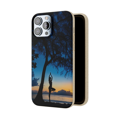 Yoga pose at Sunset on the beach Biodegradable Phone Case | iPhone / Samsung