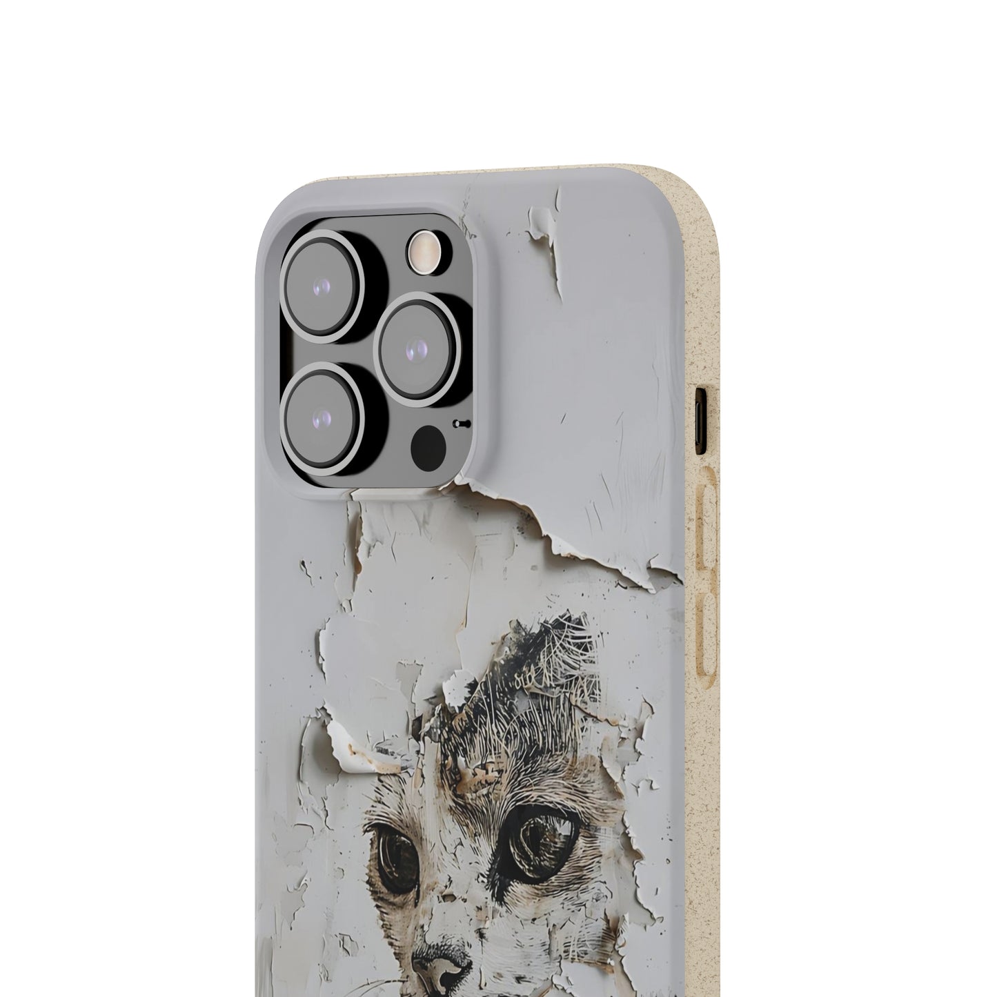 Vhils inspired Cat grafitti Biodegradable Phone Case | iPhone / Samsung