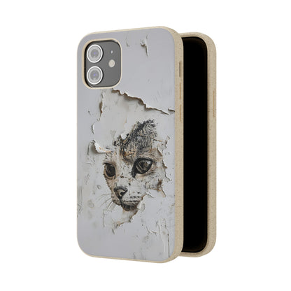 Vhils inspired Cat grafitti Biodegradable Phone Case | iPhone / Samsung