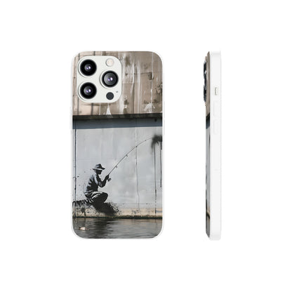 Banksy inspired man fishing | iPhone/Samsung | Slimline Phone Case