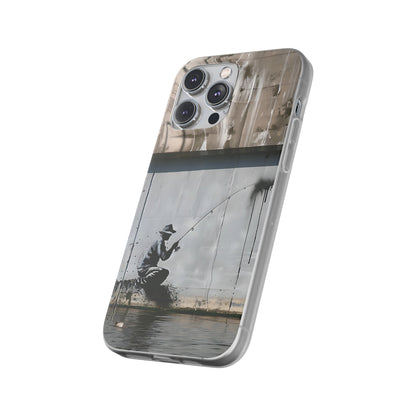 Banksy inspired man fishing | iPhone/Samsung | Slimline Phone Case