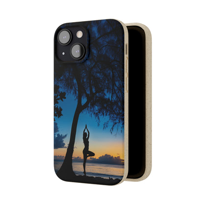 Yoga pose at Sunset on the beach Biodegradable Phone Case | iPhone / Samsung