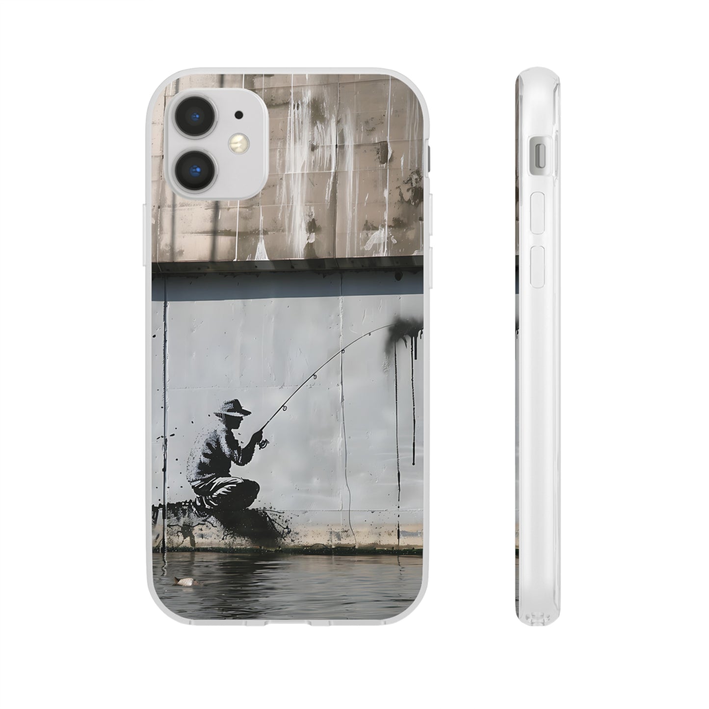 Banksy inspired man fishing | iPhone/Samsung | Slimline Phone Case