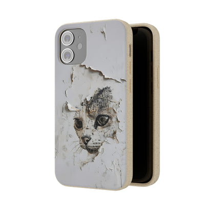 Vhils inspired Cat grafitti Biodegradable Phone Case | iPhone / Samsung