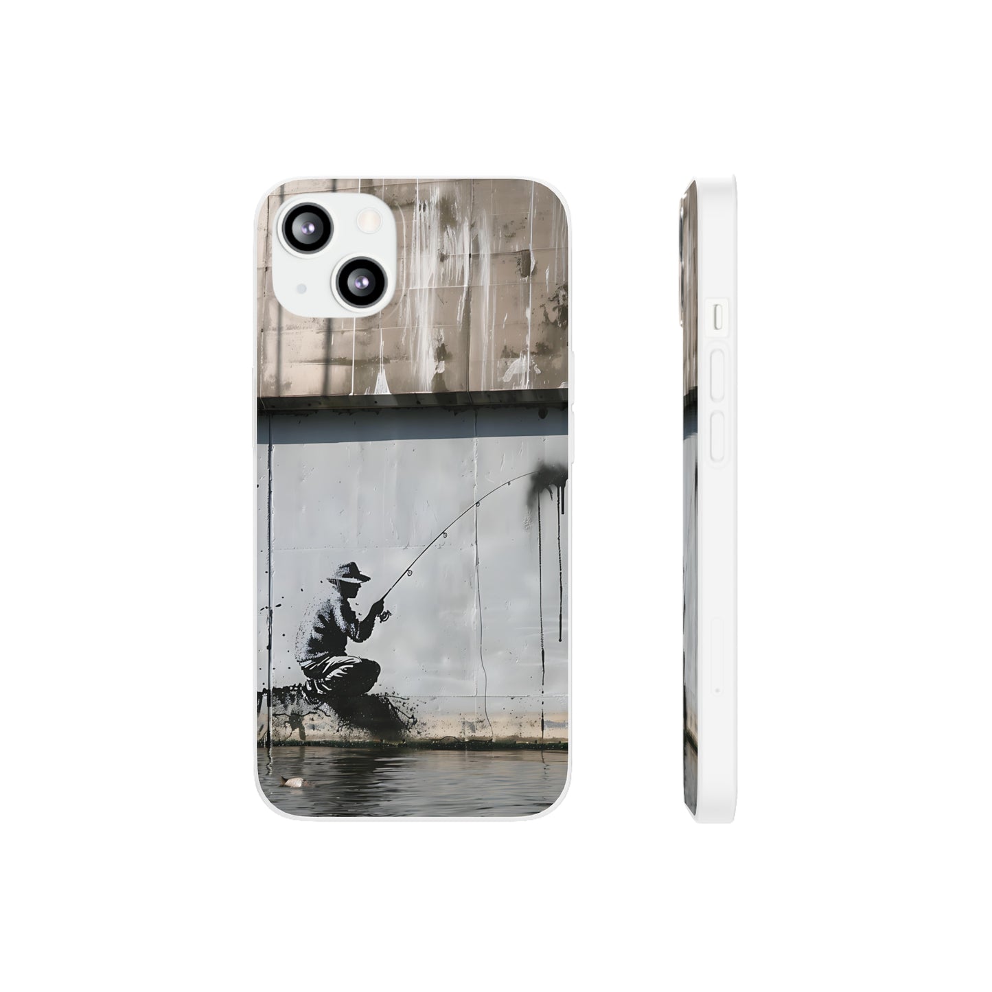 Banksy inspired man fishing | iPhone/Samsung | Slimline Phone Case