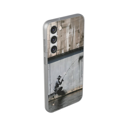 Banksy inspired man fishing | iPhone/Samsung | Slimline Phone Case