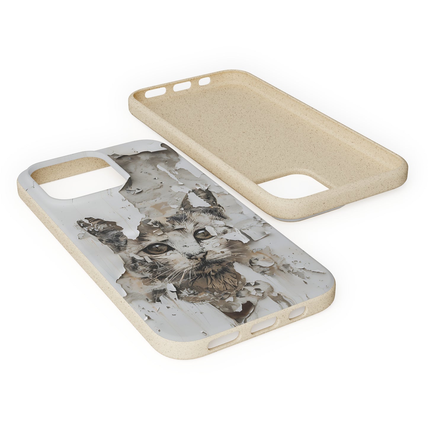 Vhils inspired Cat grafitti Biodegradable Phone Case | iPhone / Samsung