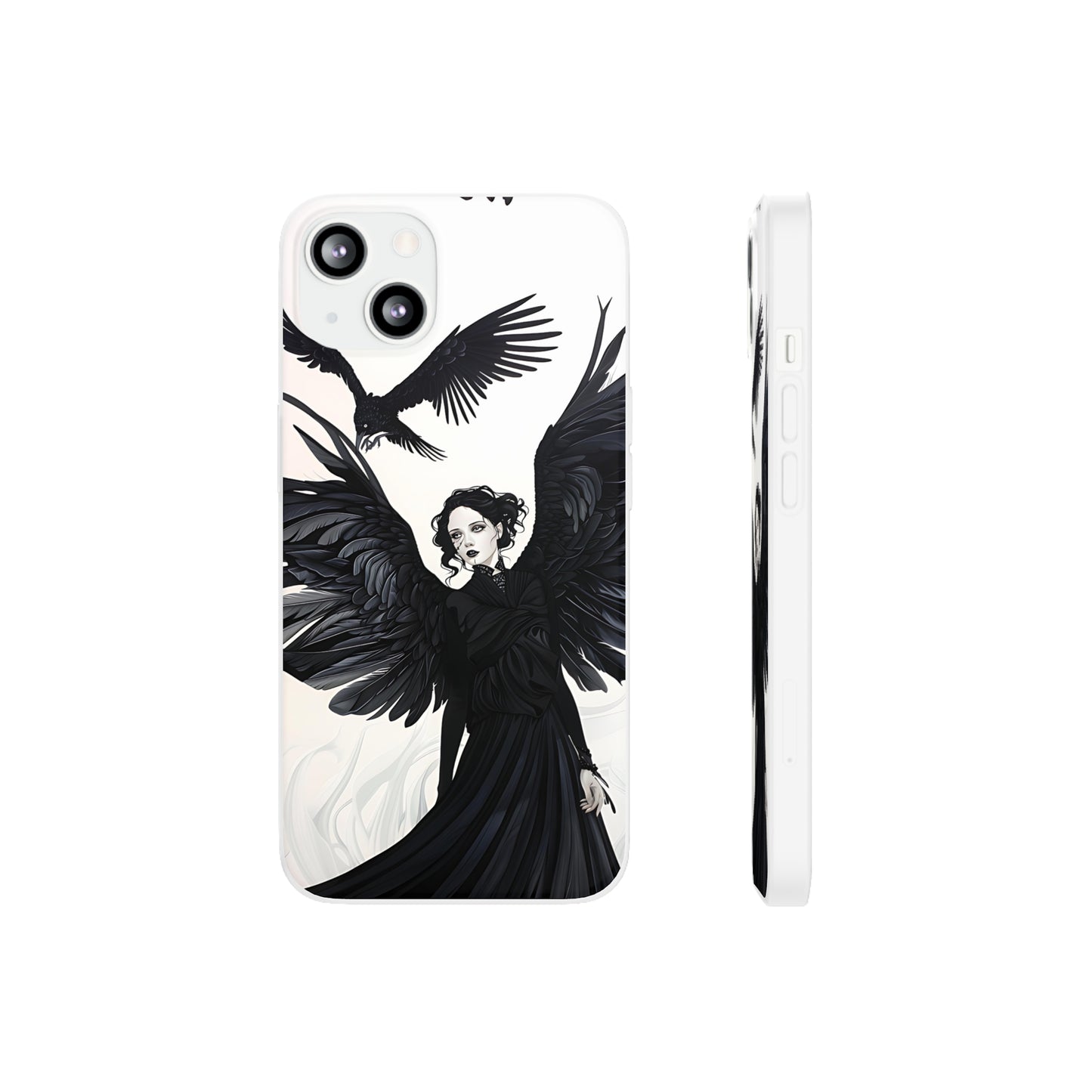 Gothic Woman and Raven Phone Case