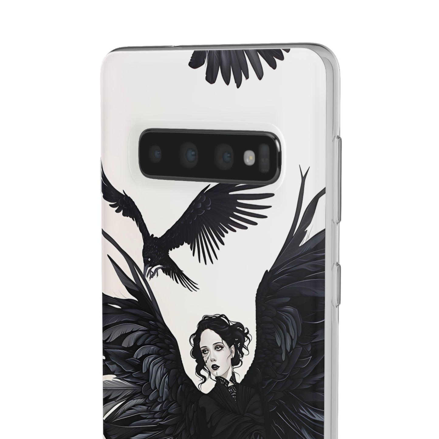 Gothic Woman and Raven Phone Case