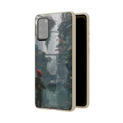 Cyberpunk style man fishing Biodegradable Phone Case | iPhone / Samsung