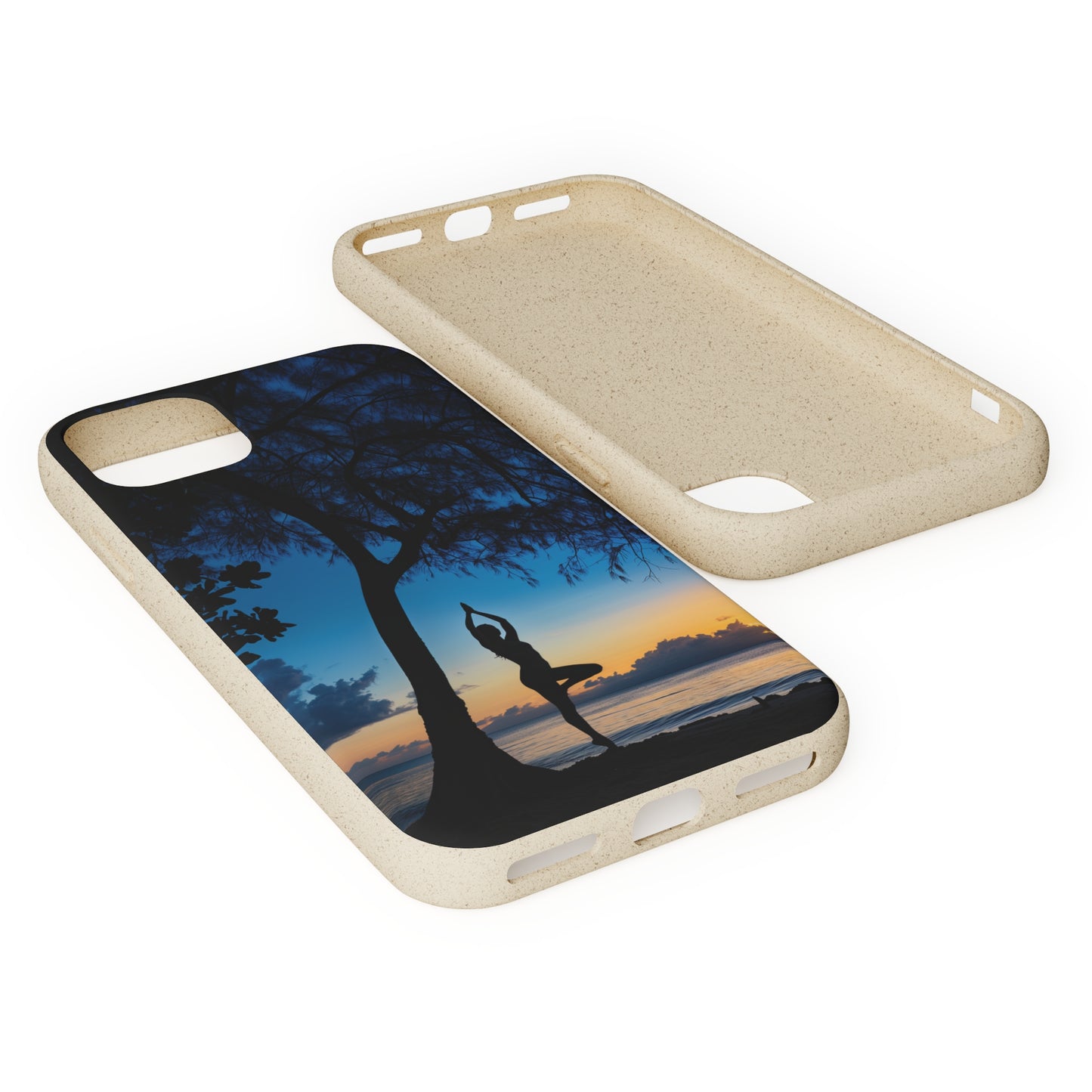 Yoga pose at Sunset on the beach Biodegradable Phone Case | iPhone / Samsung