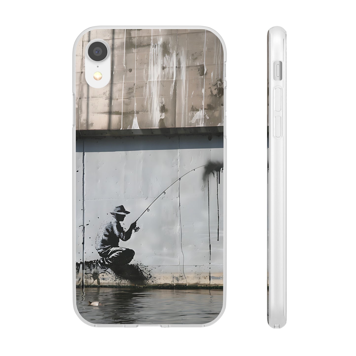 Banksy inspired man fishing | iPhone/Samsung | Slimline Phone Case