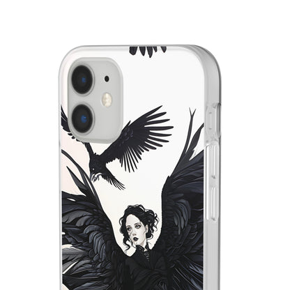 Gothic Woman and Raven Phone Case