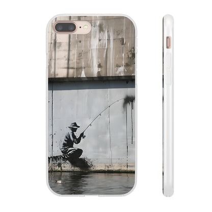 Banksy inspired man fishing | iPhone/Samsung | Slimline Phone Case