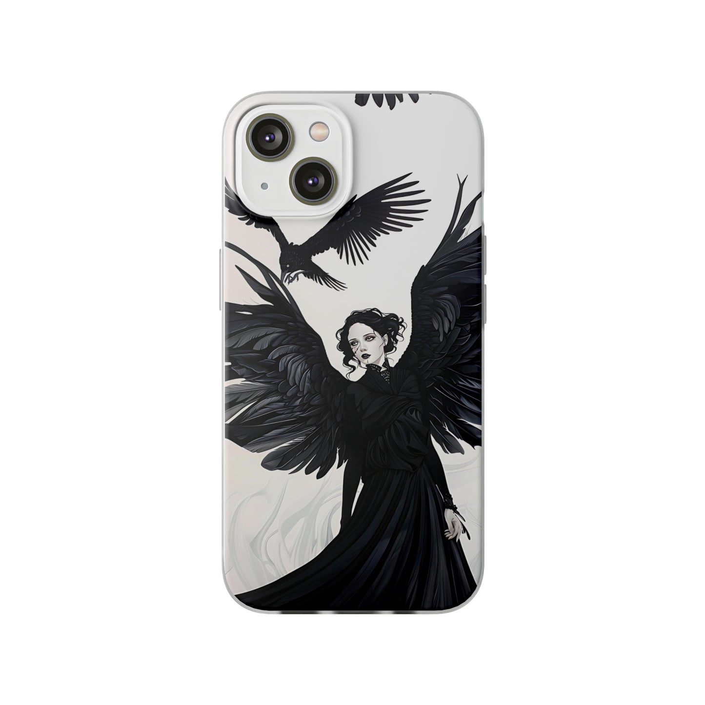 Gothic Woman and Raven Phone Case