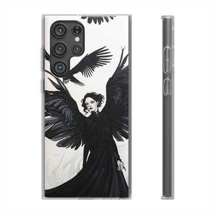 Gothic Woman and Raven Phone Case