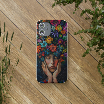 Flower woman Biodegradable Phone Case | iPhone / Samsung