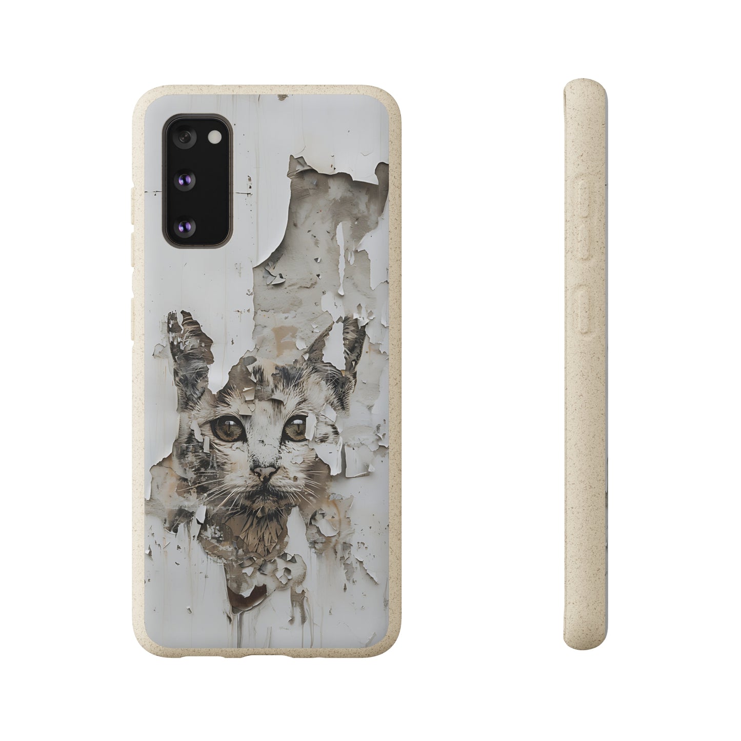 Vhils inspired Cat grafitti Biodegradable Phone Case | iPhone / Samsung