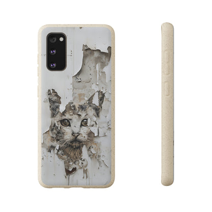 Vhils inspired Cat grafitti Biodegradable Phone Case | iPhone / Samsung