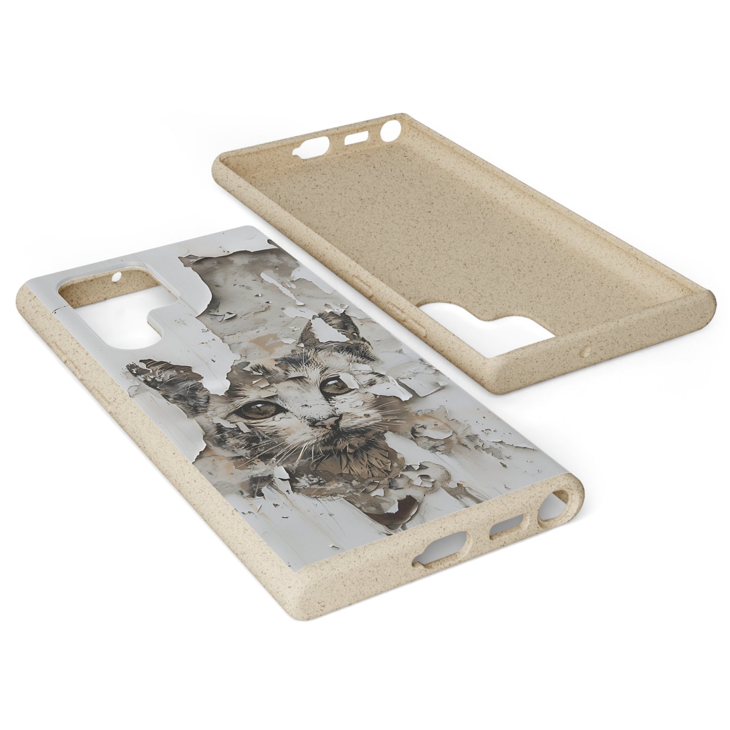 Vhils inspired Cat grafitti Biodegradable Phone Case | iPhone / Samsung