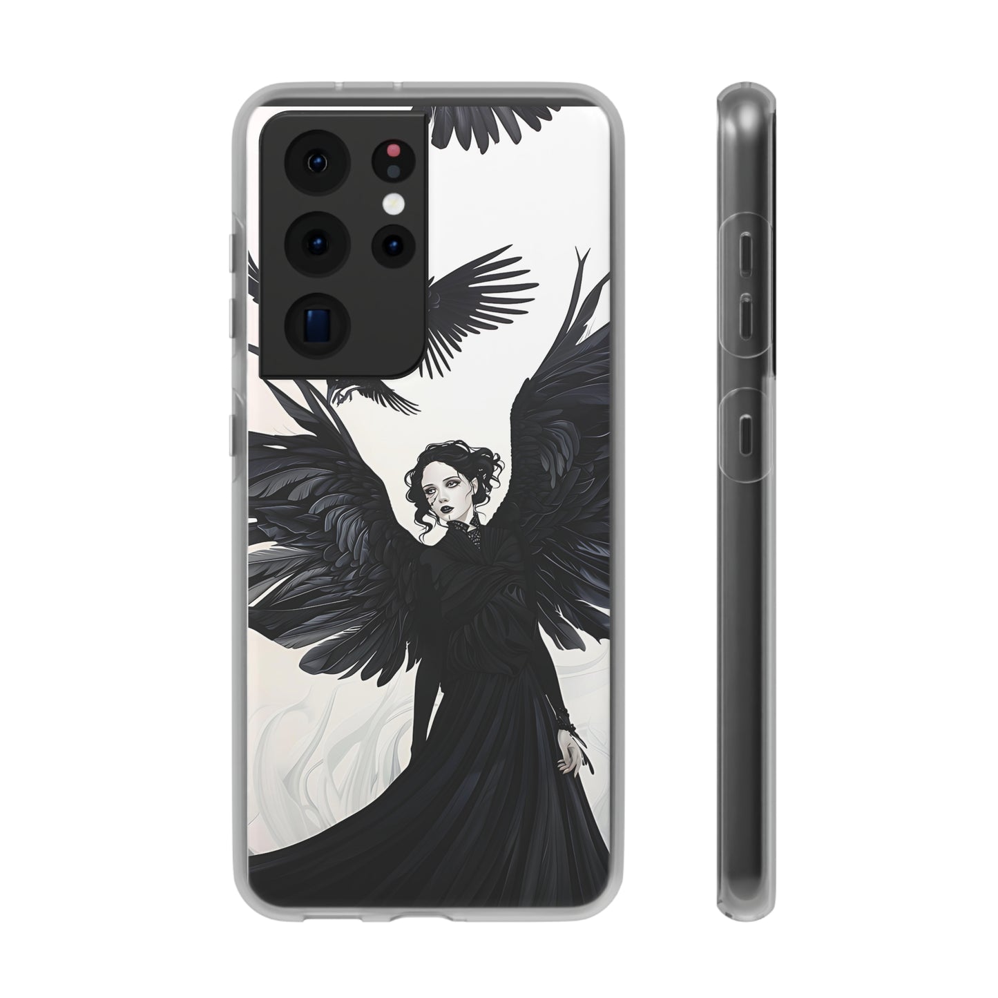 Gothic Woman and Raven Phone Case