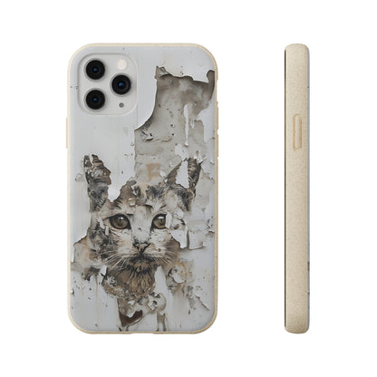 Vhils inspired Cat grafitti Biodegradable Phone Case | iPhone / Samsung