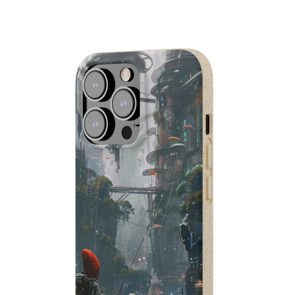 Cyberpunk style man fishing Biodegradable Phone Case | iPhone / Samsung