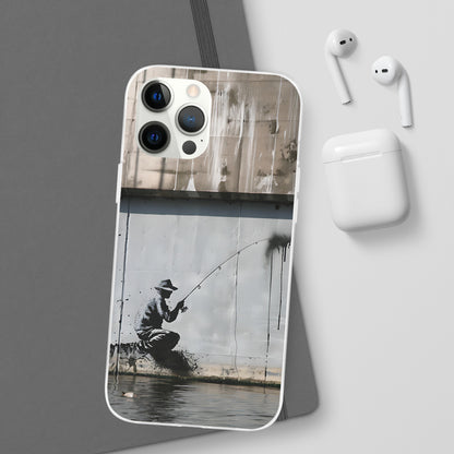 Banksy inspired man fishing | iPhone/Samsung | Slimline Phone Case