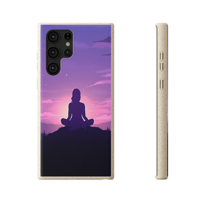 Yoga pose at Sunset lilac Biodegradable Phone Case | iPhone / Samsung